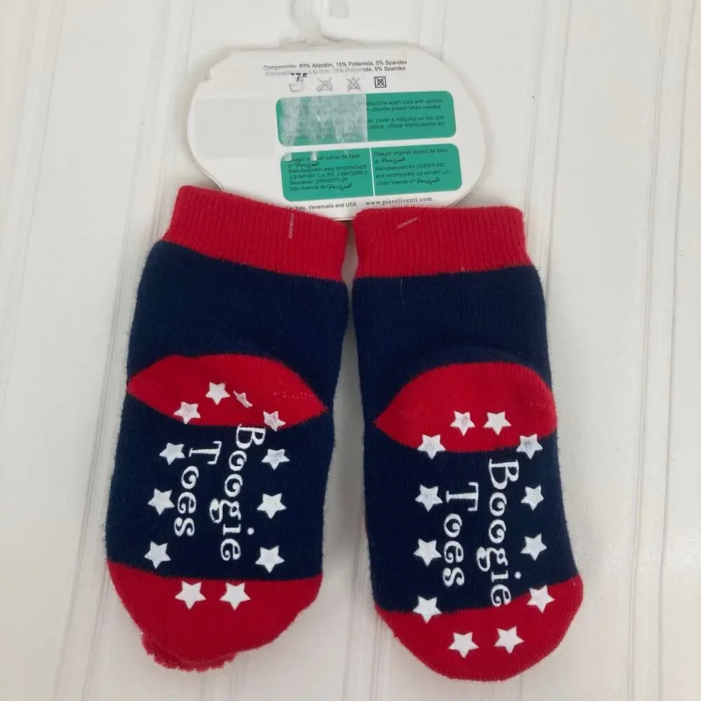 NWT Piero Liventi Boogie Toes Socks Red Lobster Navy Blue Rattle Stars Toddlers